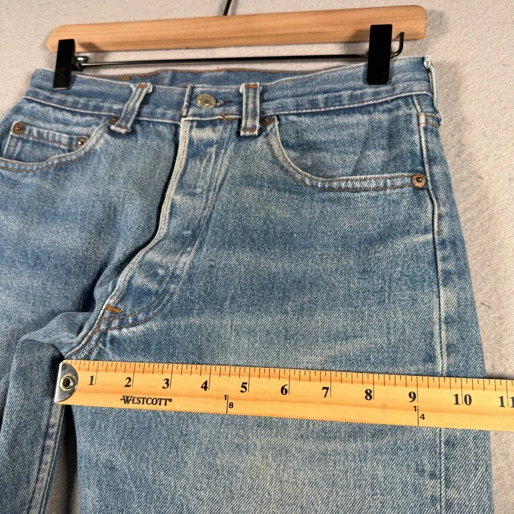 Vintage Levis 501 Light Wash Straight Leg Denim Jeans Blue 28x30 USA Made